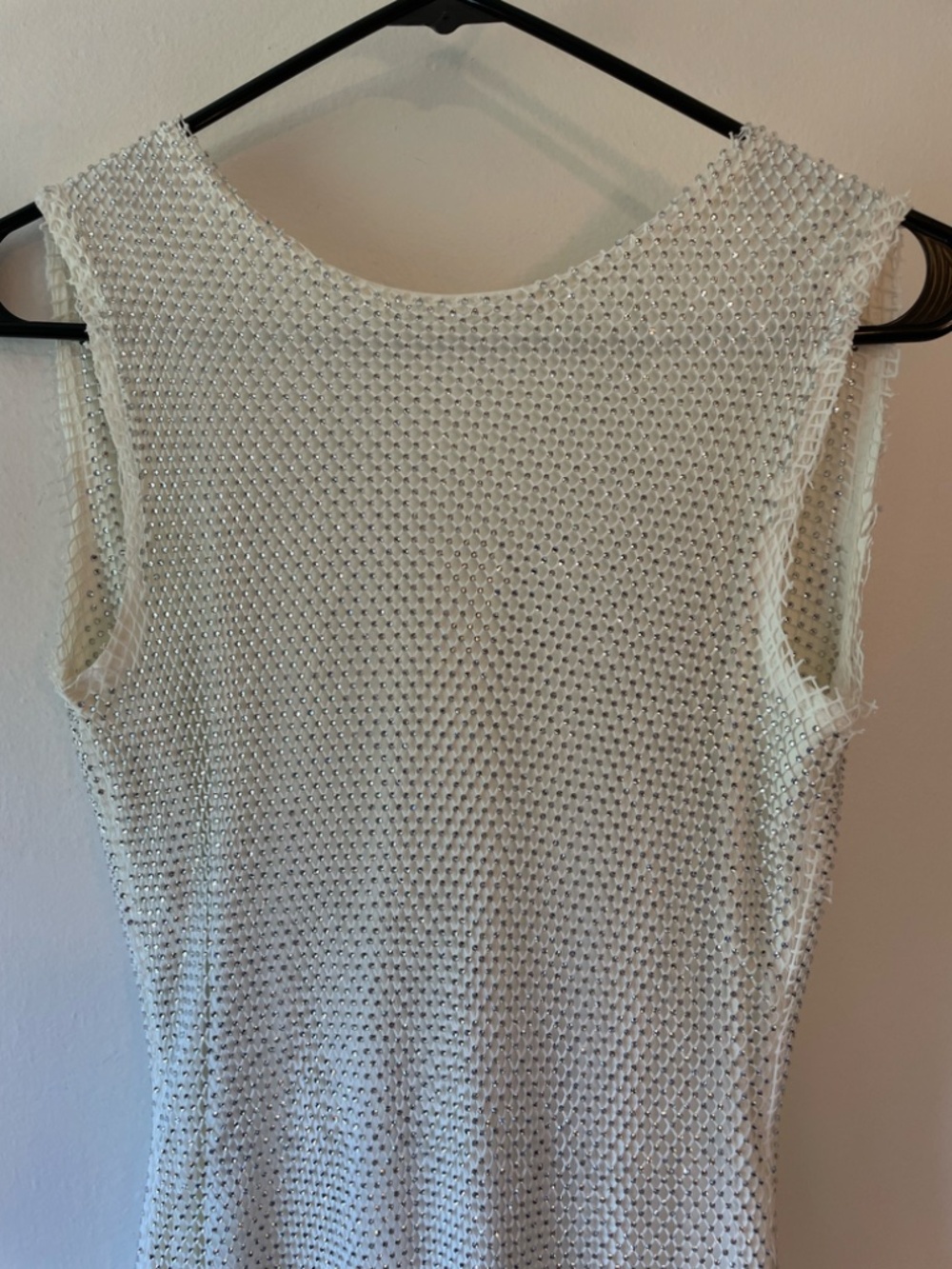 12th Tribe Anna White Rhinestone Mesh Sleeveless Backless Mini Dress size XS - Picture 4 of 16